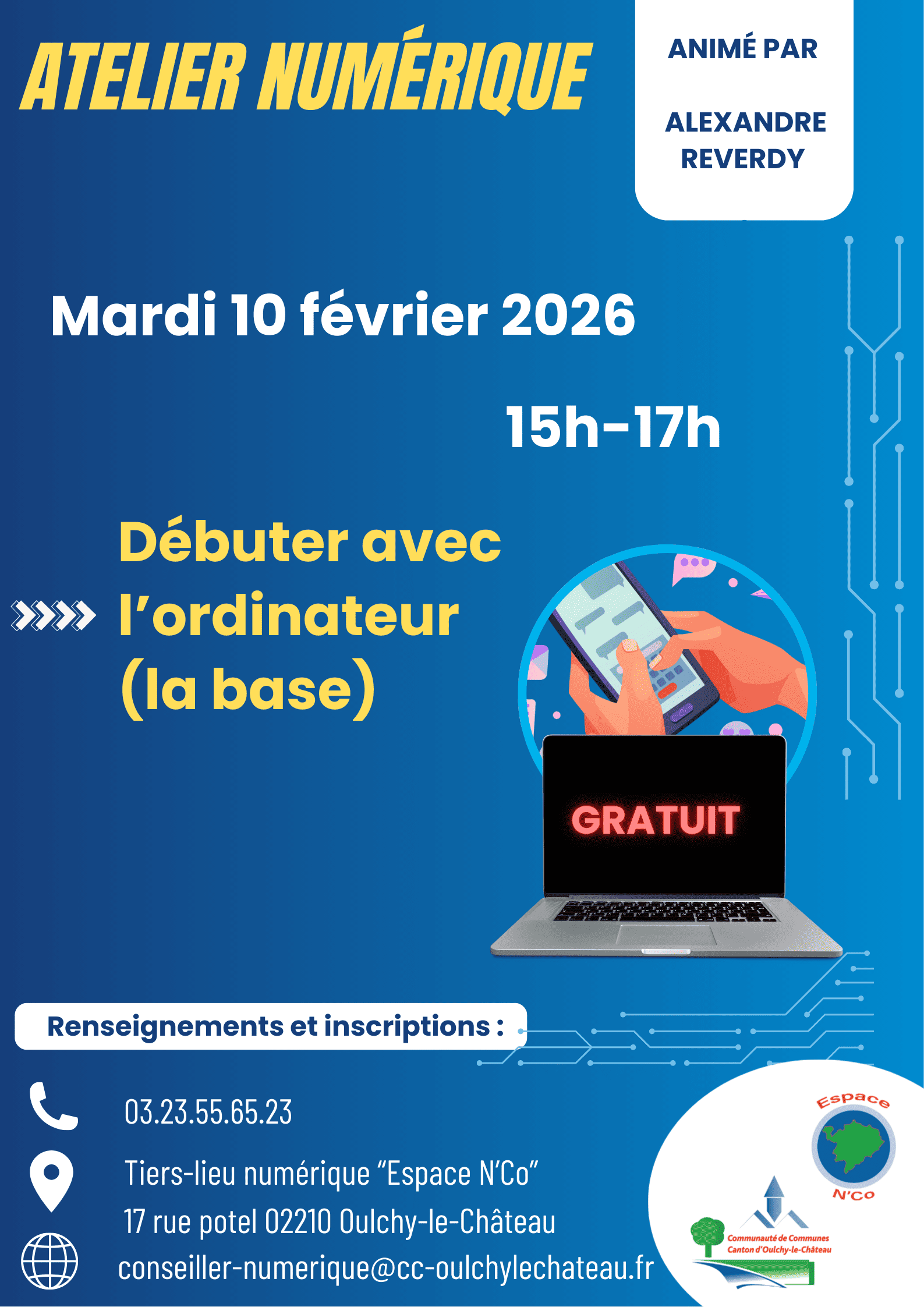 Atelier numérique : Débuter avec l'ordinateur (la base)